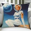 Retro Medieval Futuristic Space Cushion Cover Birthday Anniversary Gifts Double Sided Printed Zipper Cushion Cover Soft Skin