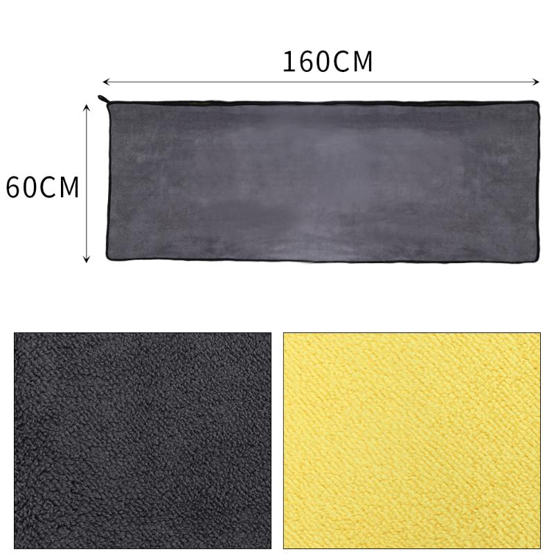 60X160cm Car Body Cleaning Towel Double Layer Thicken Soft Drying Cloth Clean Rags Microfiber Detailing Washing Big Size Towels