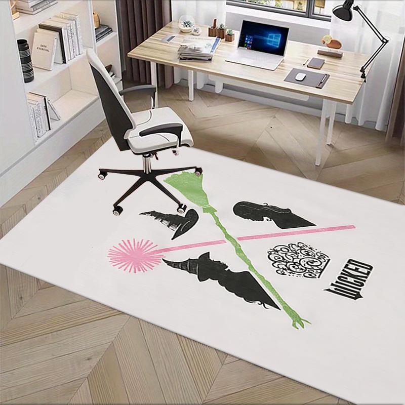 Wicked Pattern Polyester Office Carpet Chair Mats, Home Decor Dormitory Floor Protector with Anti Sk