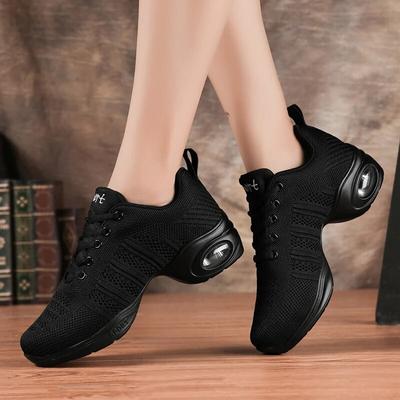 Spor Özelliği Yumuşak Dış Taban Nefes Dans Ayakkabıları Kadın için Spor Ayakkabı Uygulama Ayakkabıları Modern Dans Caz Ayakkabıları Feminino