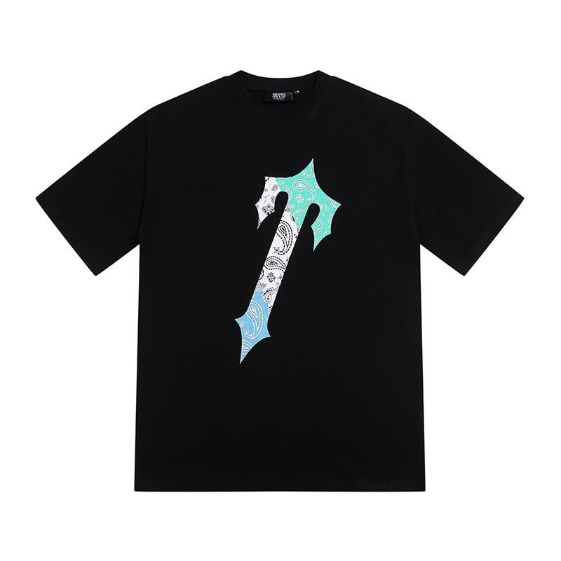 Unisex Oversized Cotton T-Shirt With Gradient Geometric Print Casual Tee Youth