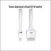 White Steel Diamond Awl for Leather Crafting – Polished 3/4/5mm Tooth Spacing, Handcrafted Stitching Hole Punch Tool