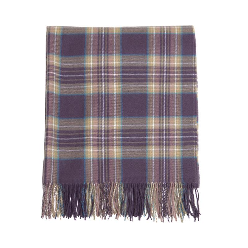 

Cream Grape Purple Retro Cute Winter New Scarf Warm Thickened Plaid Fringed Plaid Scarf for Women 200*50cm
