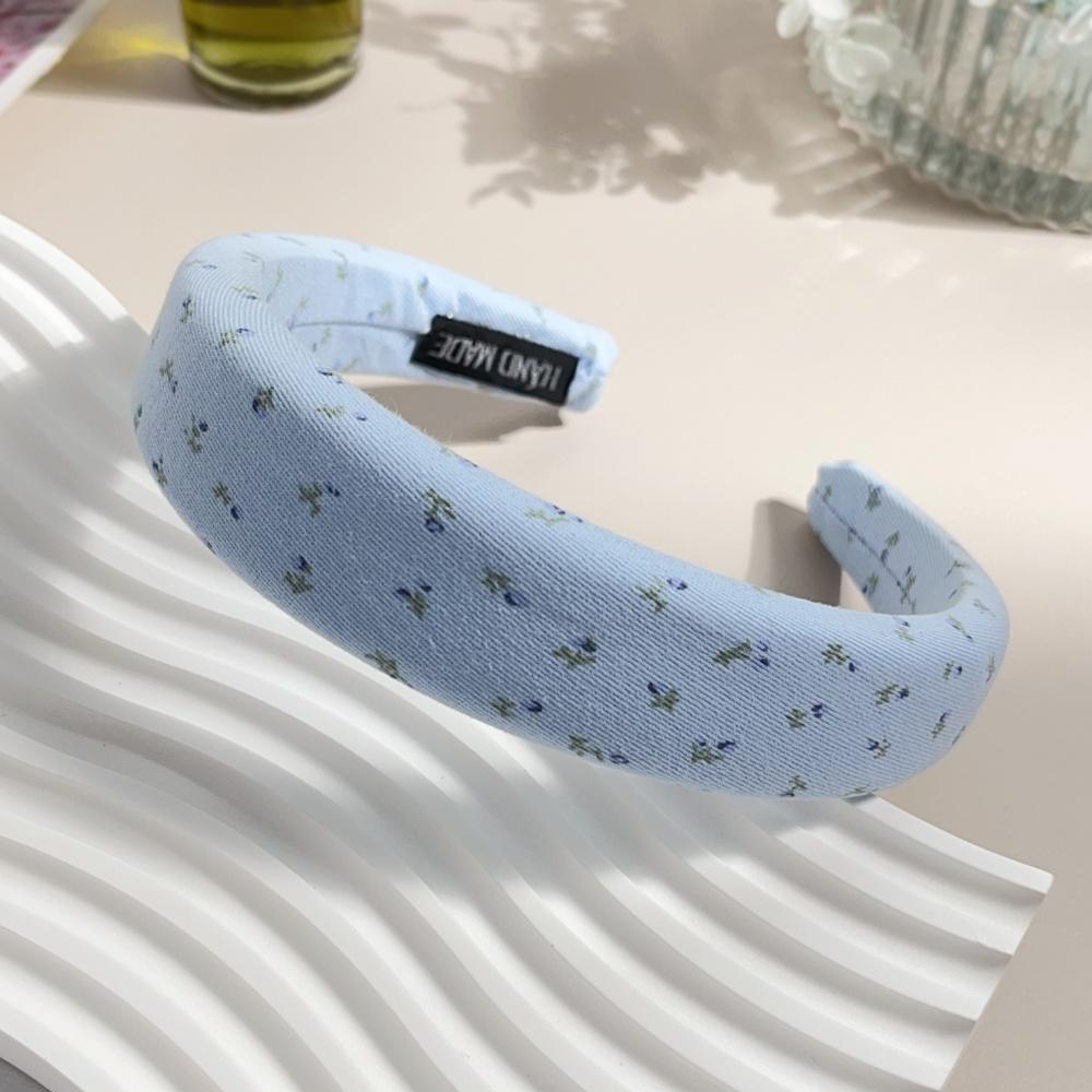 New Floral Bowknot Hairbands for Women Girls Korean Hair Accessories Sponge Soft Sweat Flower Bows Wide Hoop Headband Bandana