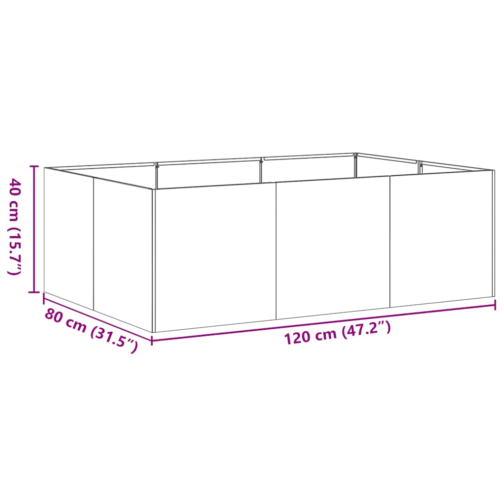 Planter Box 120x80x40 cm Galvanized Steel