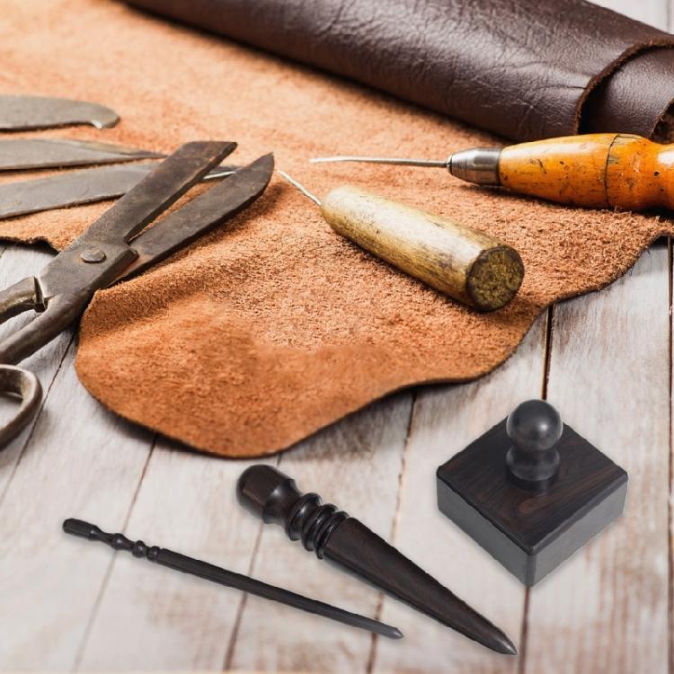 Ebony Wood Leather Edge Burnisher Tool Professional Round Leather Edge Burnisher Tool for Burnishing Leather Hand Making