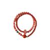 South Red Agate Double Circle Bracelet for Girls, Ice-Float South Red Layered Bracelet, New Chinese Style National Trend Gift