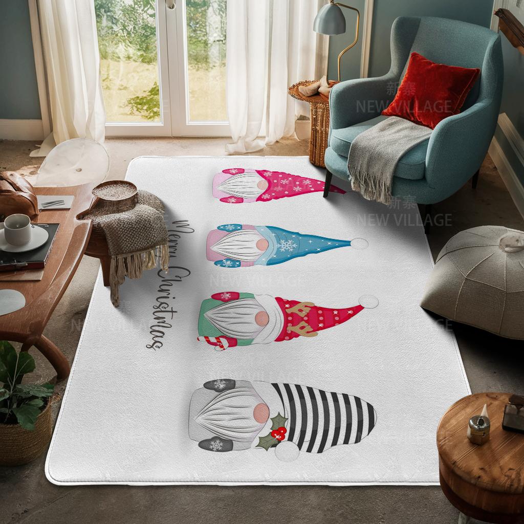 House Entrance Carpet Home Door Mat Living Room Bath Foot Bathroom Non-slip Water Absorption Rugs Bath Merry Christmas Winter