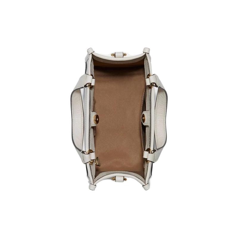 Coach Dempsey 22 Classic Detachable Shoulder Strap Cowhide Tote Bag Shopping Bag Crossbody Handbag Small Women's White