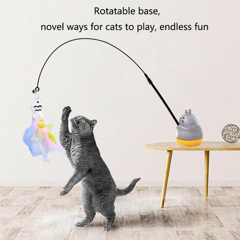Funny Cat Stick, Steel Wire, Long Pole, Feather, Cute Fishing, Spinning,  Self Entertaining,  Problem-solving, Pet  Toy