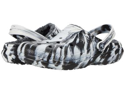 Crocs Classic Lined Marble Clog, White/Black, 22cm