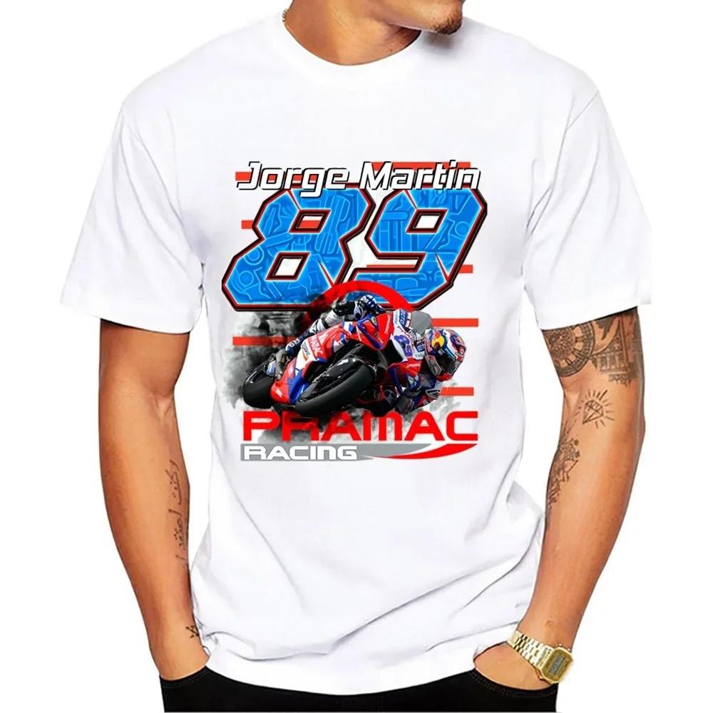 Jorge Martín GP Martinator 89 T-shirt Estiva Unisex Manica Corta GS Sport T-shirt Ragazzo Magliette Casual Equitazione Moto Top Bianchi