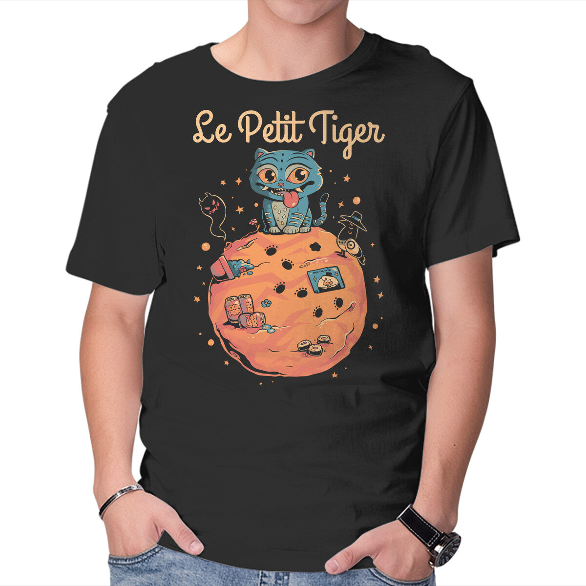 Unisex Crew Neck T-Shirt Le Petit Tiger Graphic Short Sleeve Casual Tee XL