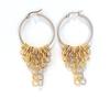 European and American Retro Chain Earrings Contrasting Color Water Droplets Fringed Long Jewelry