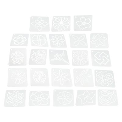 23PCS Set DIY Quilting Template 12cmx12cm Frosted PP Clothing Quilting Cutting Template