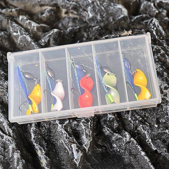 5Pcs Fishing Metal Spinners Lures with Sharp Hooks 360-Degree Rotating Wobbler Jigging Spoon Lures Fishing Accessories