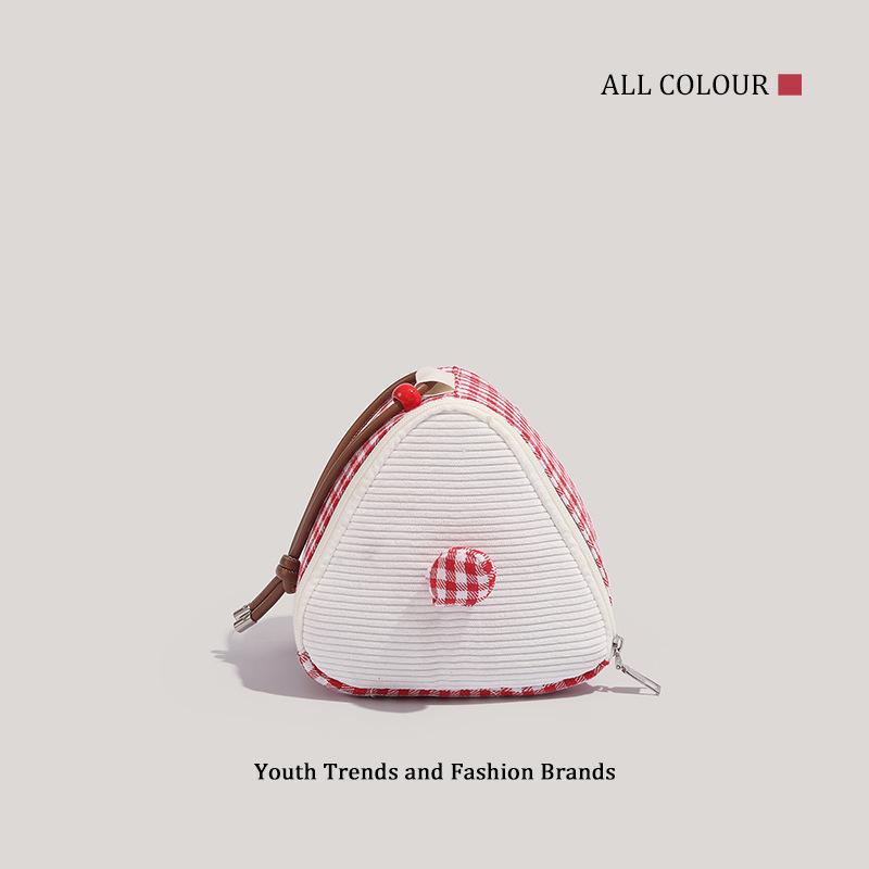 Cute girl personality creative cake handbag plaid contrasting clutch bag