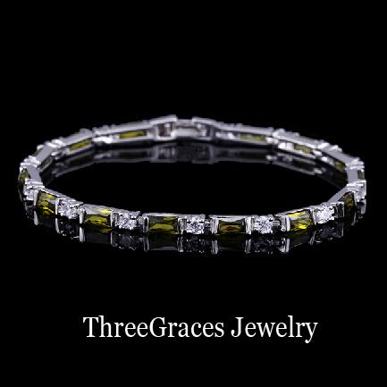 

ThreeGraces Factory Price Silver Color Cubic Zirconia Stones MultiColored Fashion Party Bracelets for Women Jewelry Gift BR051 20CM светло-зеленый