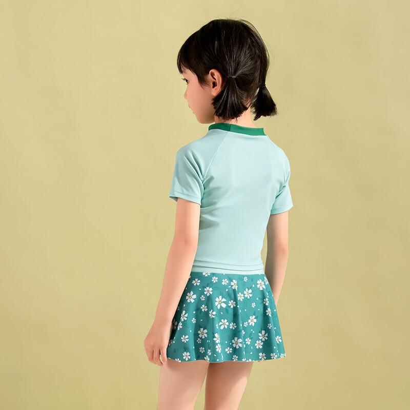 Tuolangshi Girls Two-Piece Short Sleeve Skirt Swimsuit