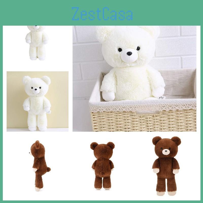 Soft And Cuddly Down Cotton Teddy Bear Plush Toy, Fox Fur Fabric, White And Brown, 46cm/36cm
