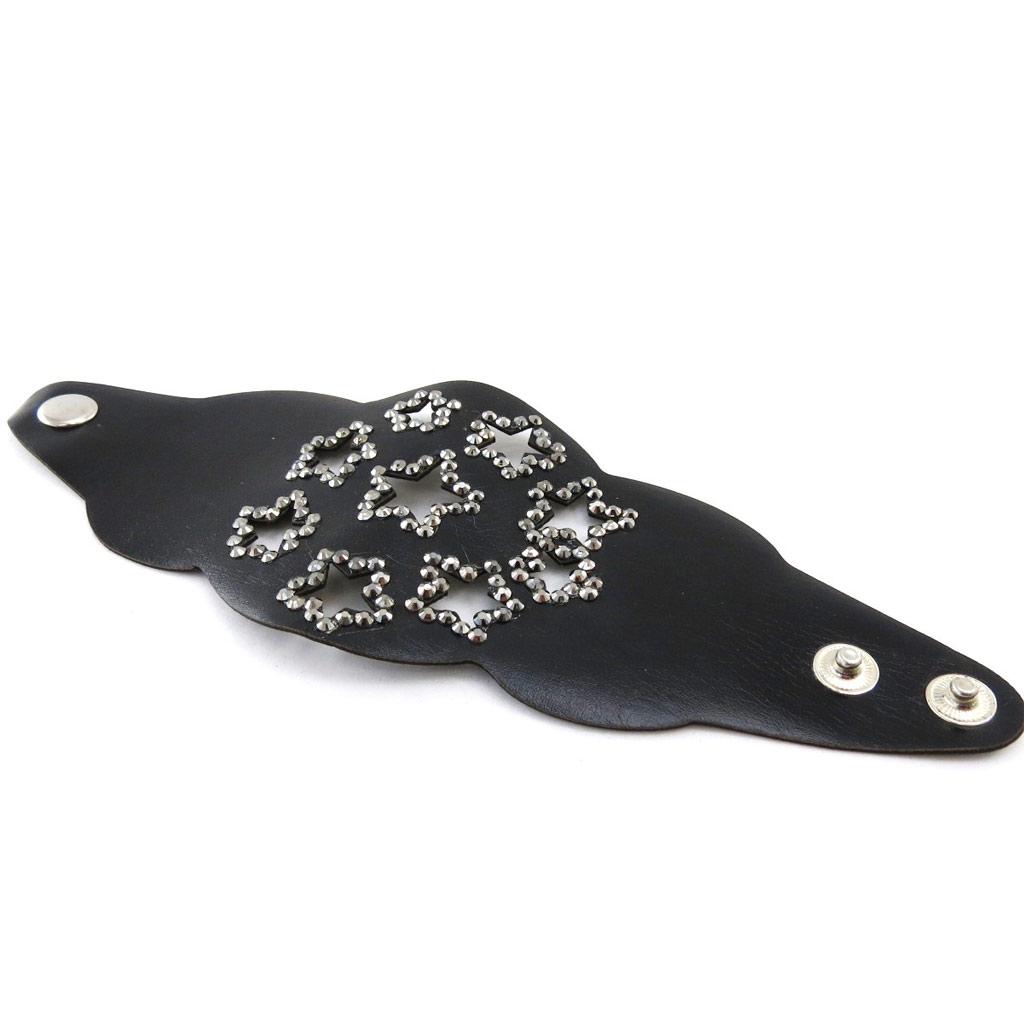 Les Trésors De Lily [J1721] - Black Gray 'Stars' Designer Bracelet