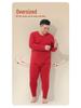 Men's Red Thermal Underwear Set - Cotton Modal Blend for Autumn/Winter