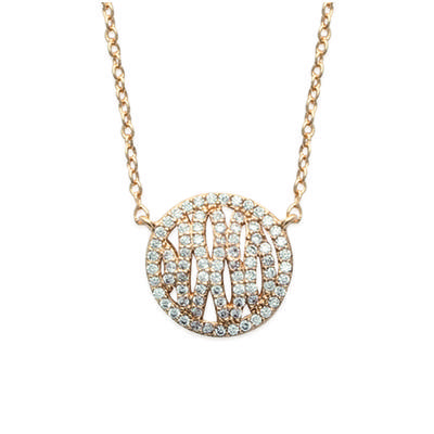 [L5651] - Gold Plated Necklace 'Sissi' White Gold - 14 Mm