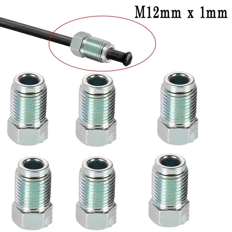 Kits Metric Nuts Cylinder Fittings M12mm X1mm Silver Unions Master 3/16" Pipe Brake Cable Connector Brand New Car Accessories