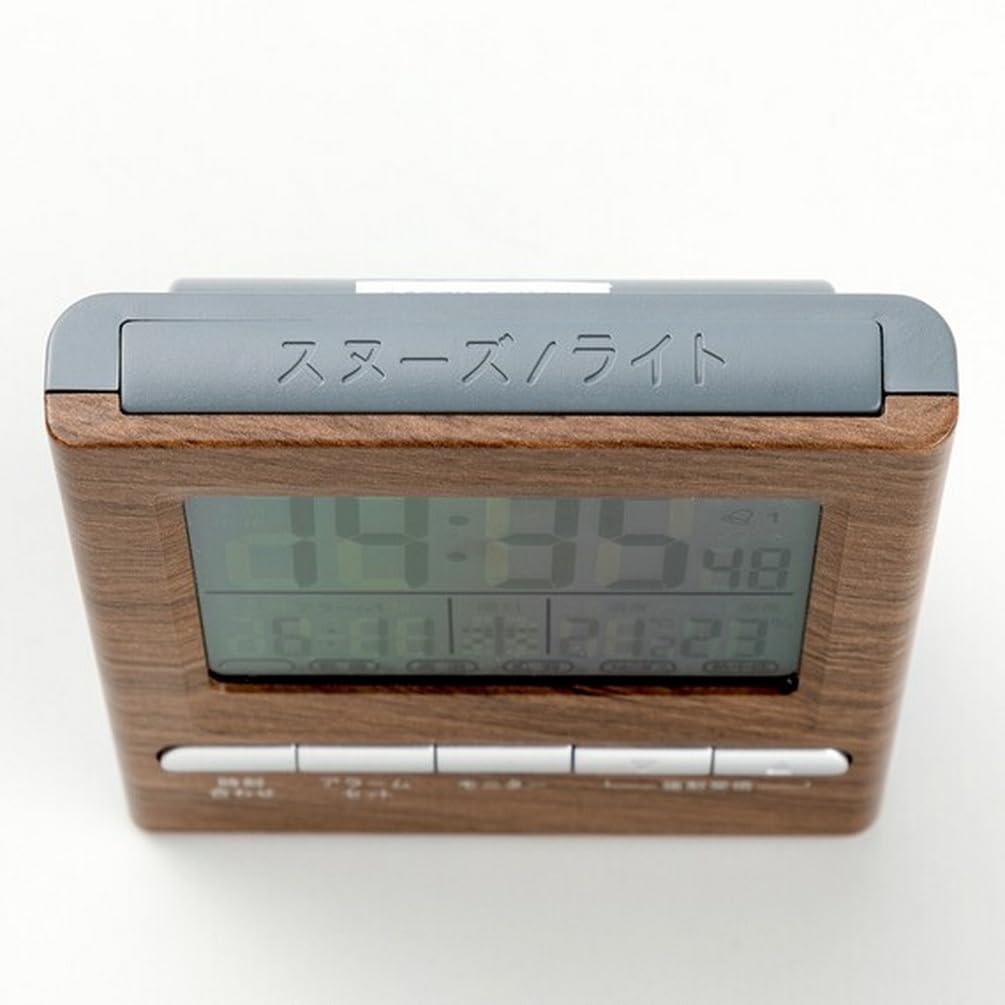 Nitori digital clock 001TR Medium brown Width 9 x Depth 5 x Height 10 cm 8172699 (NITORI) Radio-controlled