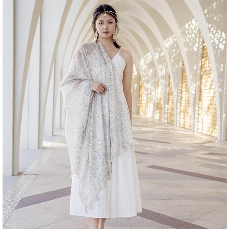 Elegant Light weight Scarf Shawl Wrap Fashionable Polyester Scarf Shawl for Social Event
