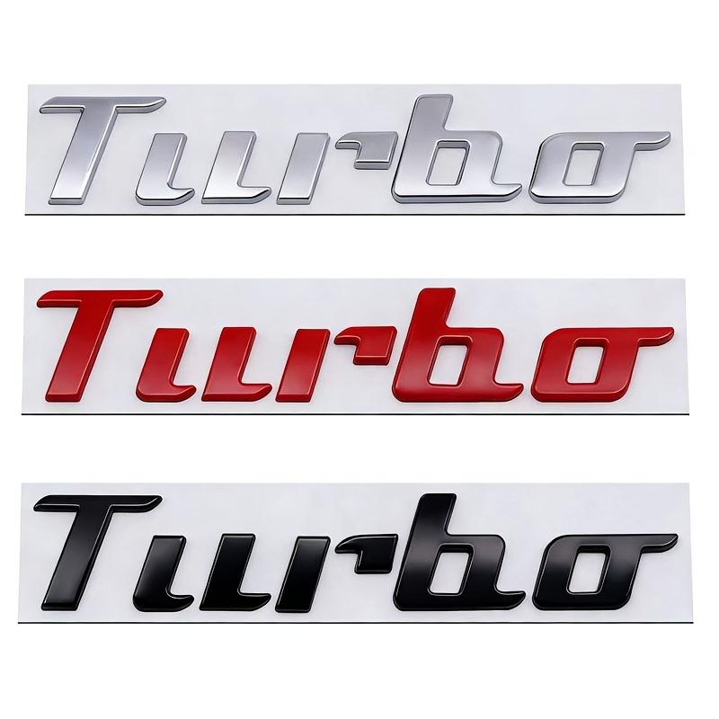 New TURBO Car Rear Emblem Suitable for Turbocharged Performance Modification Badge, 3D Metal Separate Letter TURBO Trunk Sticker