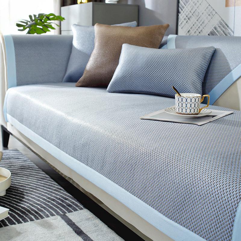 Summer Ice Silk Rattan Mat Sofa Cushion Non-Slip Summer Mat Cushion Washing Four Seasons Universal Cool Pad Sofa Cover Ice Pad