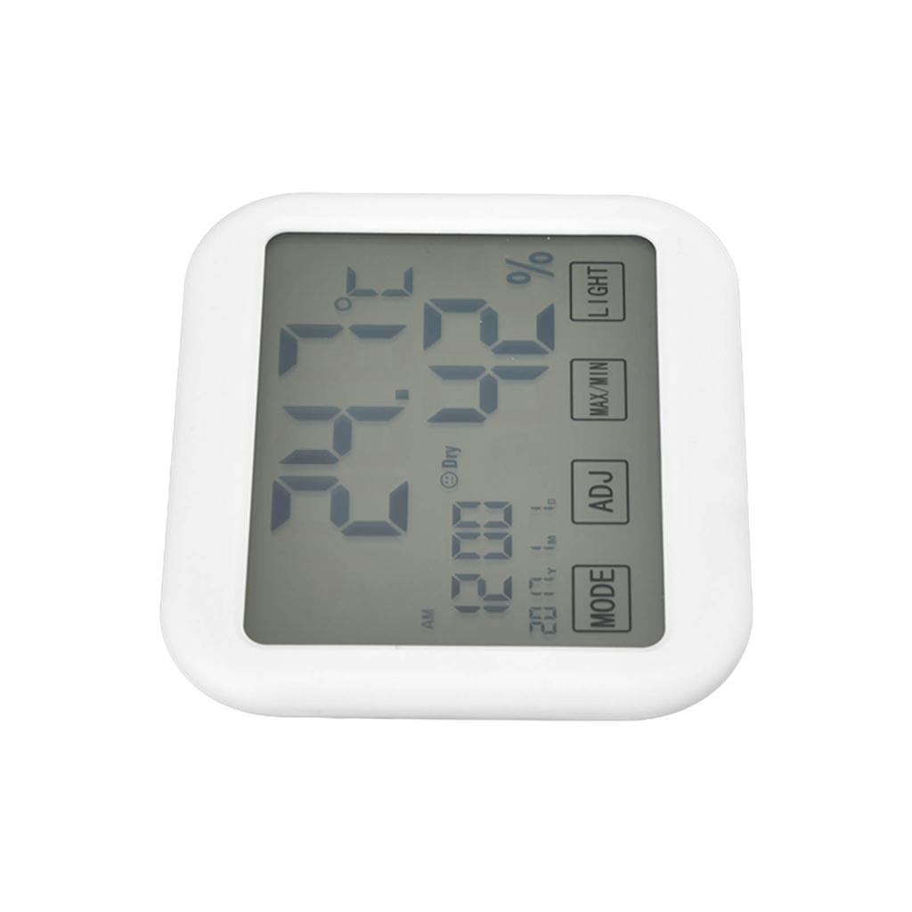 Digitales Thermometer Smart Touch Einstellungen Weckerfunktion Temperatur-Feuchtigkeits-Rekorder mit leuchtendem LCD-Bildschirm