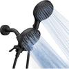 Dual Handheld Shower Head Combo, Enjoy 6-Setting Rain Showerhead and 6-Setting Hand Held Shower Separately or Together, 2 In 1 Showerhead with 80"