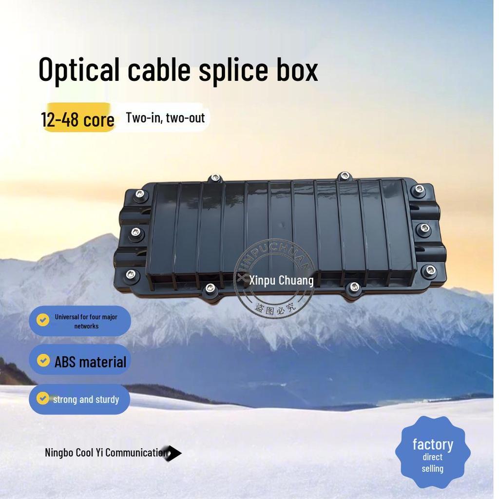 Dual-Entry 12-Core Fiber Optic Splice Closure Kit with Fusion Splicing, ABS+PC Compact Connector Box