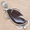 Necklace Septerian Jasper Gemstone Gift For Her Silver Jewelry 2.25"