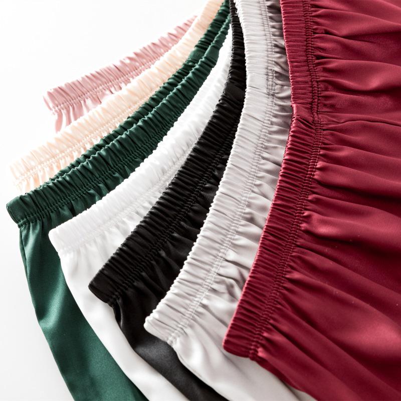 Women's Lace Trim Anti-Exposure Silk-Inspired Loose Shorts - Plus Size Summer Safety Leggings