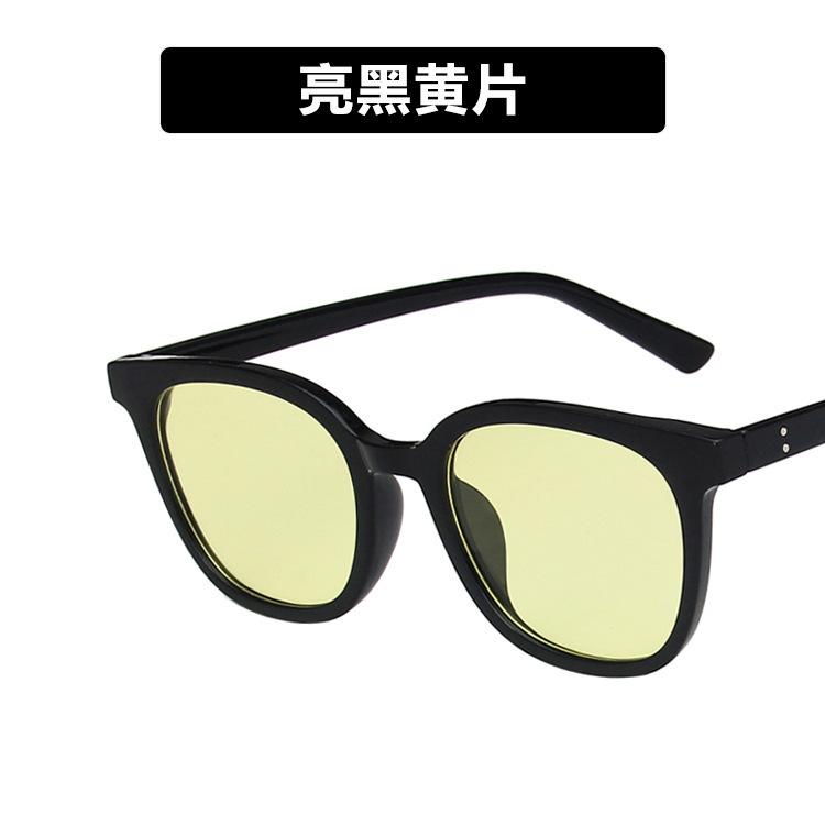 Rice nail sunglasses brown cat eye sunglasses new female Internet celebrity sunglasses trendy street shot