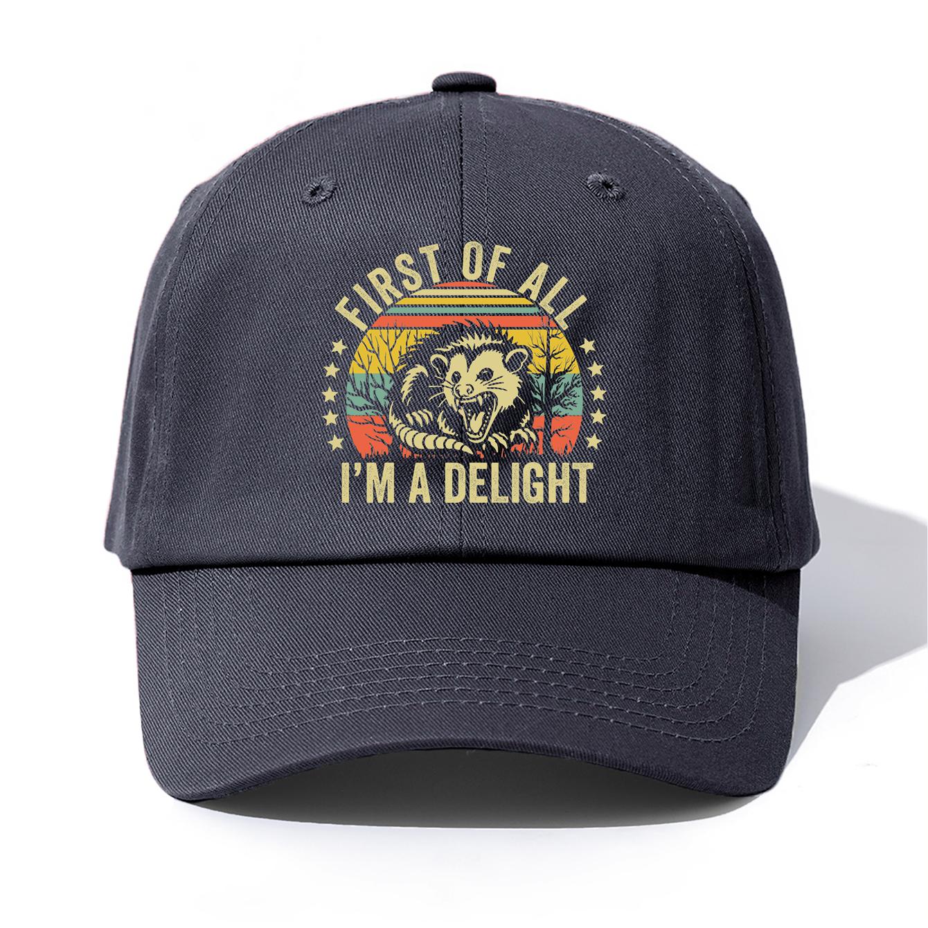 

1pc Im A Delight Print Baseball Cap for Adults Minimalist Retro Style Casual Soft Adjustable Dad Hat Perfect As Gift