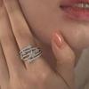 Medieval Vintage Zircon Texture Open Ring Niche High-end Index Finger Ring Light Luxury Personality Temperament Jewelry
