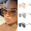 Fashion Oversized Metal Frame Sunglasses Street Shooting Outdoor UV Protection Sun Glasses Pilot Shades for Women & Men