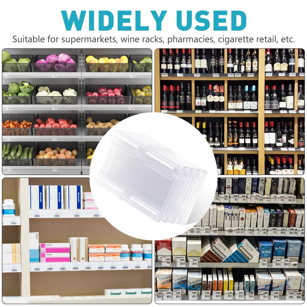 EXCEART 60-Piece Set of PVC Price Tag Holders with Label Clips, 2.4" x 1.7" x 0.8" Small Sign Stands for Stores, Pop-Up Advertising