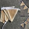 1.6M Vintage Lace Hessian Burlap Xmas Banner Shabby Chic Rustic Wedding Bunting