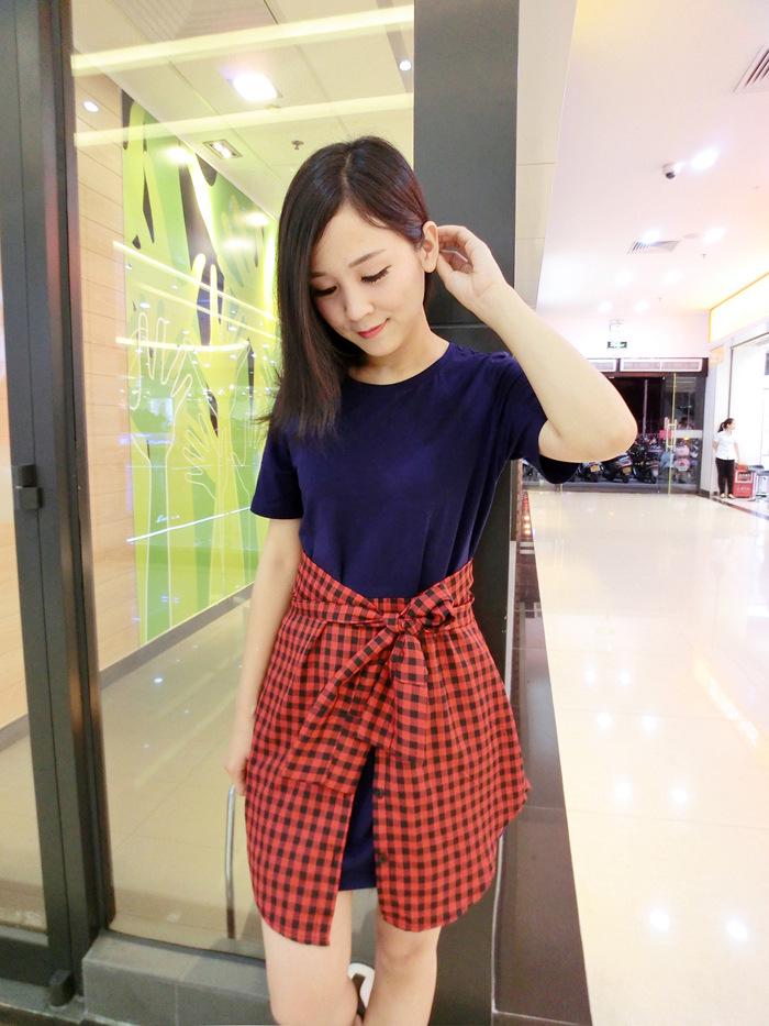 Korean Style Mother-Daughter Plaid Patchwork Dress - Summer 2022 Collection