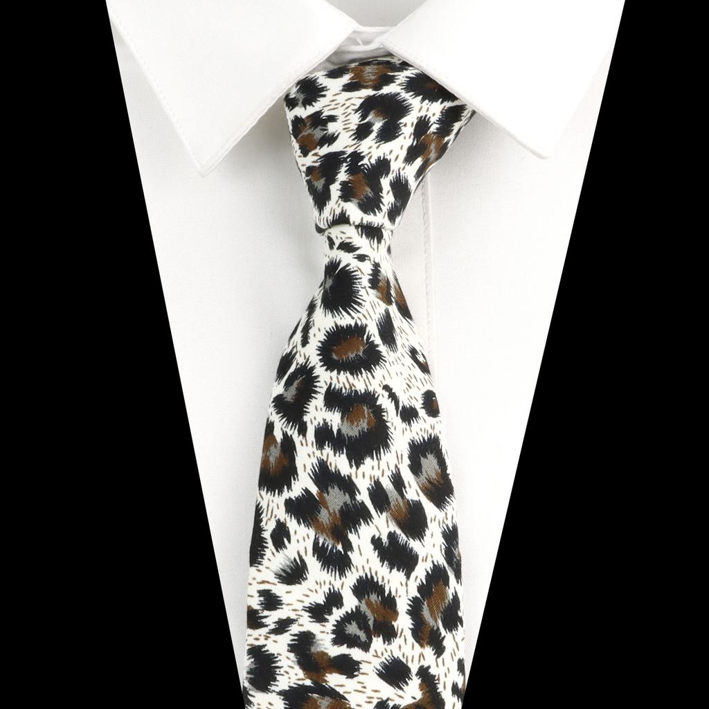 Men's Sexy 7cm Tie Leopard Fabric Ties Casual Fashion Party Cotton Necktie Shirt Accessories Gift For Wedding Vacation Cosplay