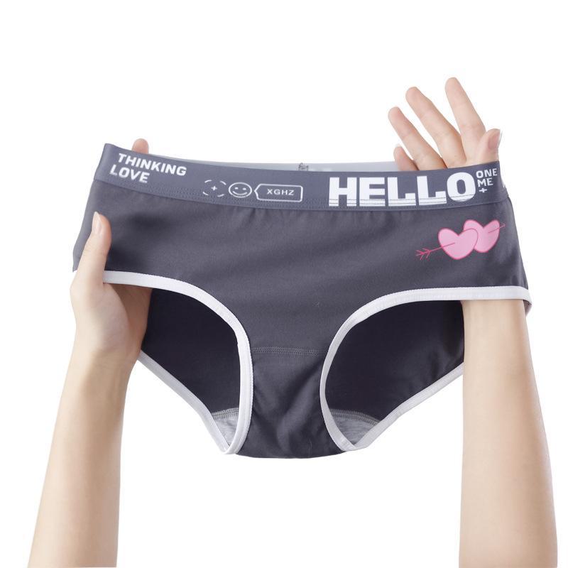 

Женские хлопковые трусы 2024 года лета: Средняя талия, 100% хлопок в области промежности, тонкий фасон для девочек и студенток. XL серый