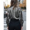 Shirt Women Satin Simulation Silk Long Sleeve Blouse New