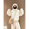 Korean Style Puff Sleeve Puffer Jacket Women 2026 Winter Loose Warm Hooded Commute Coat