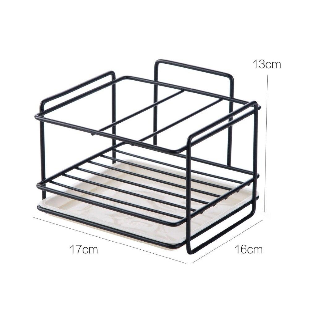 Schwammhalter, Seifenablauf-Aufbewahrungsregal, Küchenspüle-Organizer, Lappen-Geschirrtuch-Bürstenhalter, Eisenregal, Badezimmer-Organizer