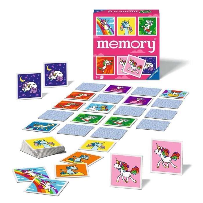 Jeu de mémoire - RAVENSBURGER - Unicorns Memory - Développe la mémoire - 2 joueurs ou plus - 3 à 6 ans